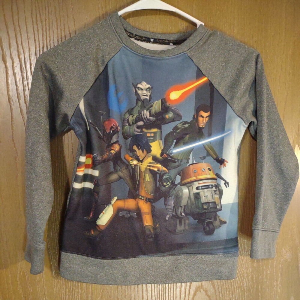 Disney Star Wars Rebels Gray Pullover Sweatshirt - Boys Size L (7)